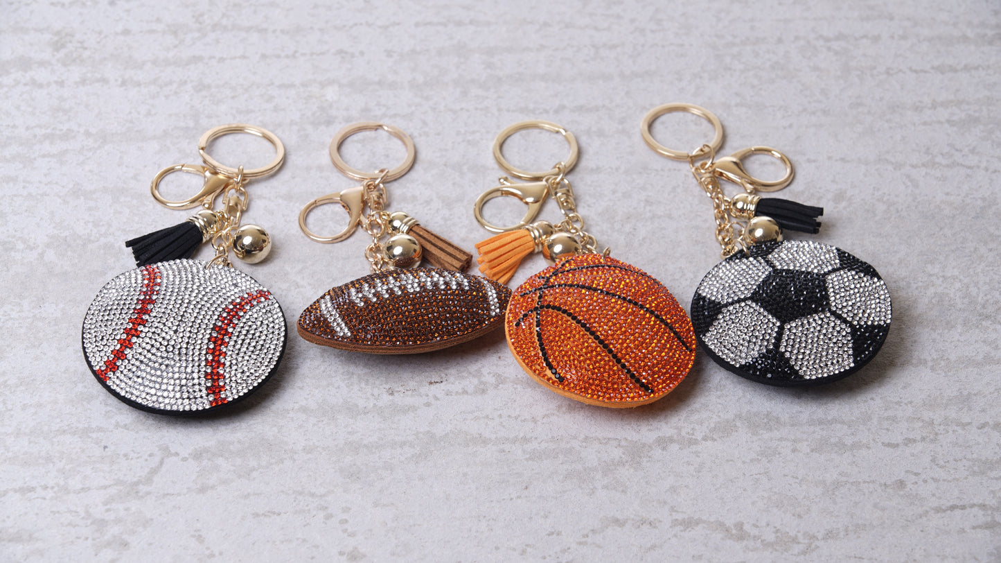 Rhinestone Soccer Keychain