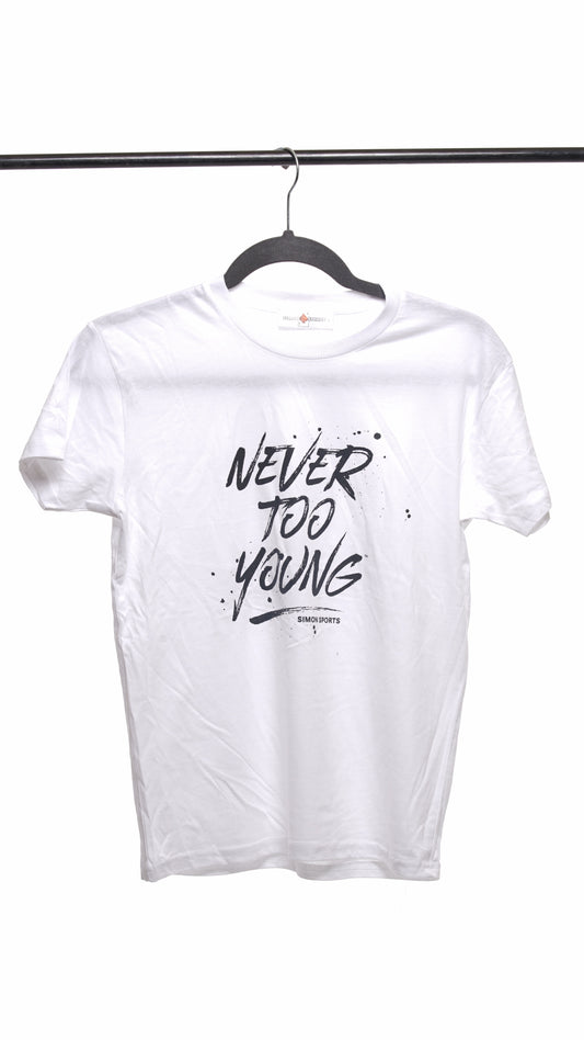 “Never Too Young” Short Sleeve Youth T-Shirt